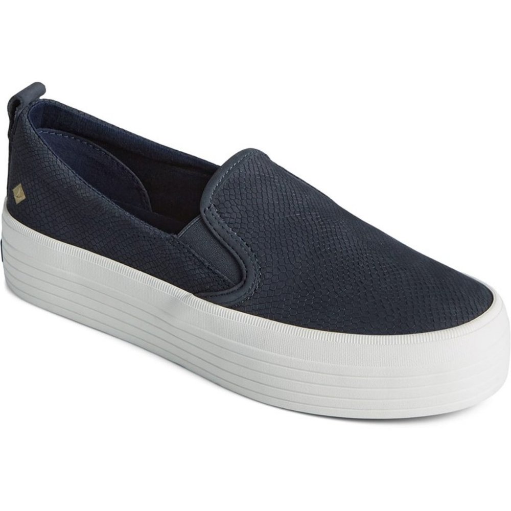 Women’s Crest Twin Gore Snake Embossed Leather Platform Slip-On Sneakers